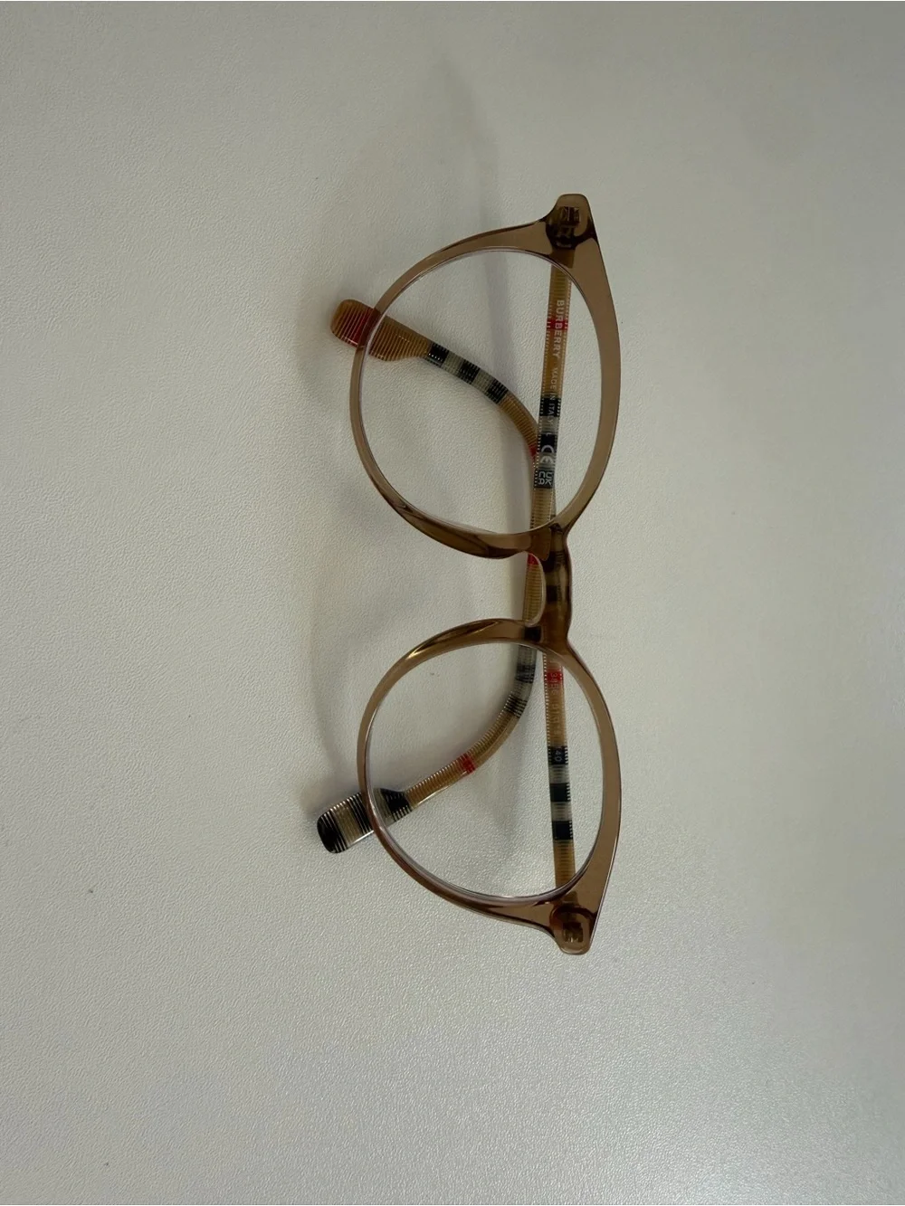 Burberry Brown/Tan Round Optical Glasses with Case and Cloth